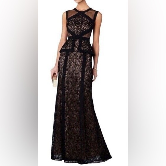Bcbg Maxazria Overlay Maxi Gown Dress